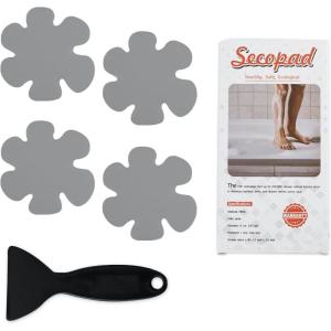imageOriginal Bathtub Stickers NonSlip 12PCS Safety Shower Treads Adhesive Appliques with Premium Scraper GreyGrey