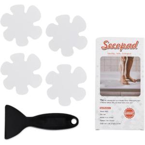 imageOriginal Bathtub Stickers NonSlip 12PCS Safety Shower Treads Adhesive Appliques with Premium Scraper GreyWhite