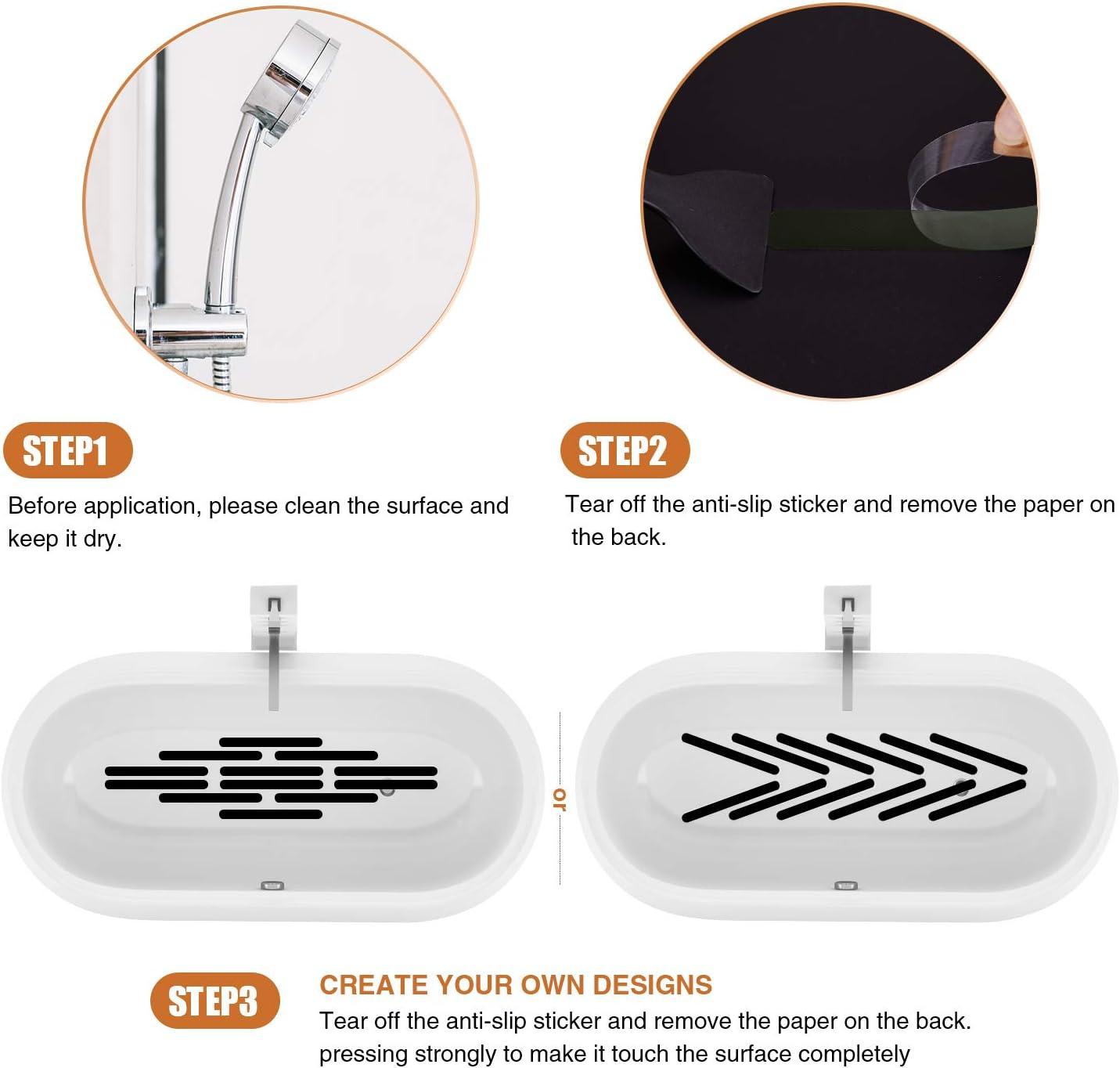 imageAnti Slip Shower Stickers Safety Bathtub Strips Adhesive Decals with Premium Scraper for Bath Tub Shower Stairs Ladders Boats BlueBlack