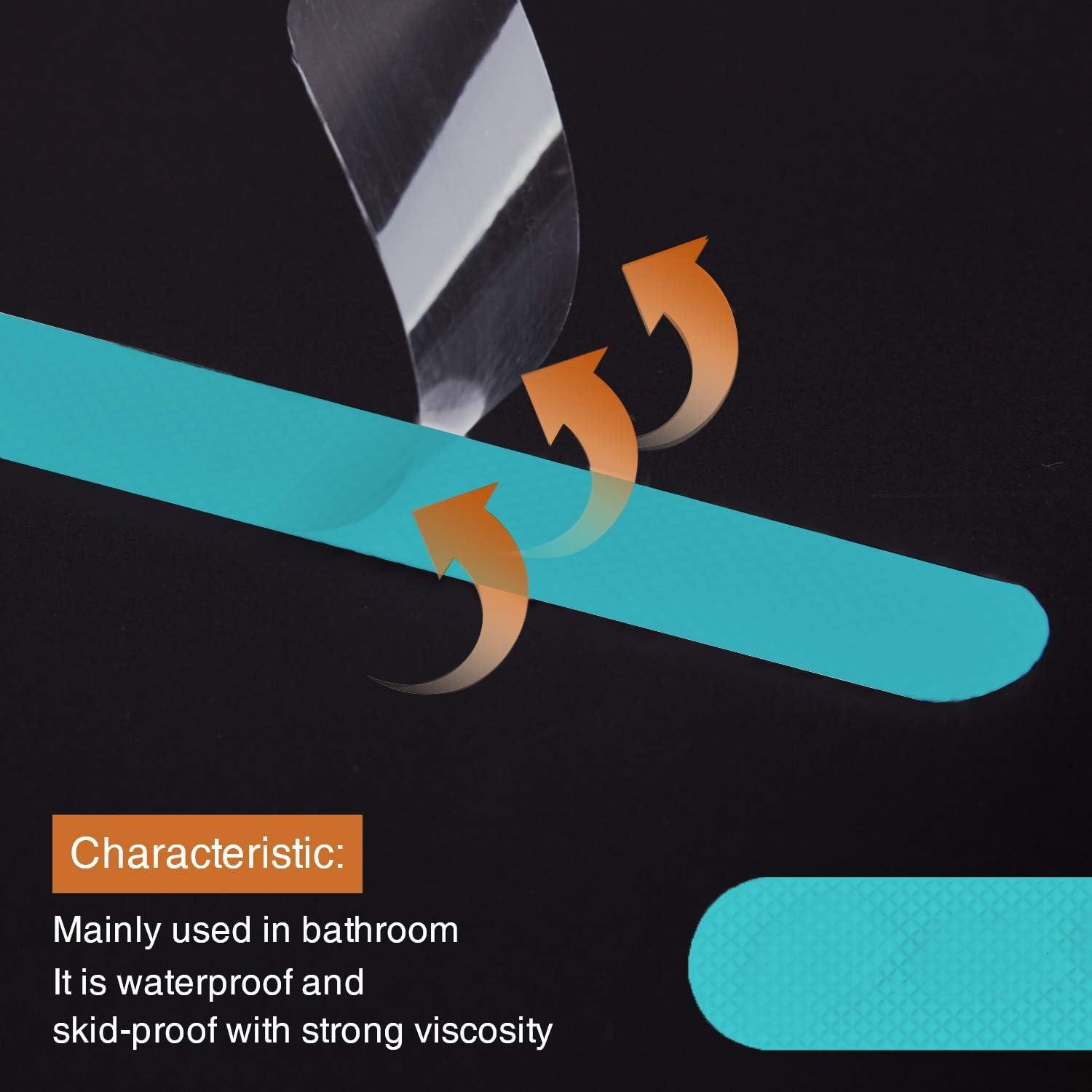 imageAnti Slip Shower Stickers Safety Bathtub Strips Adhesive Decals with Premium Scraper for Bath Tub Shower Stairs Ladders Boats BlueBlue