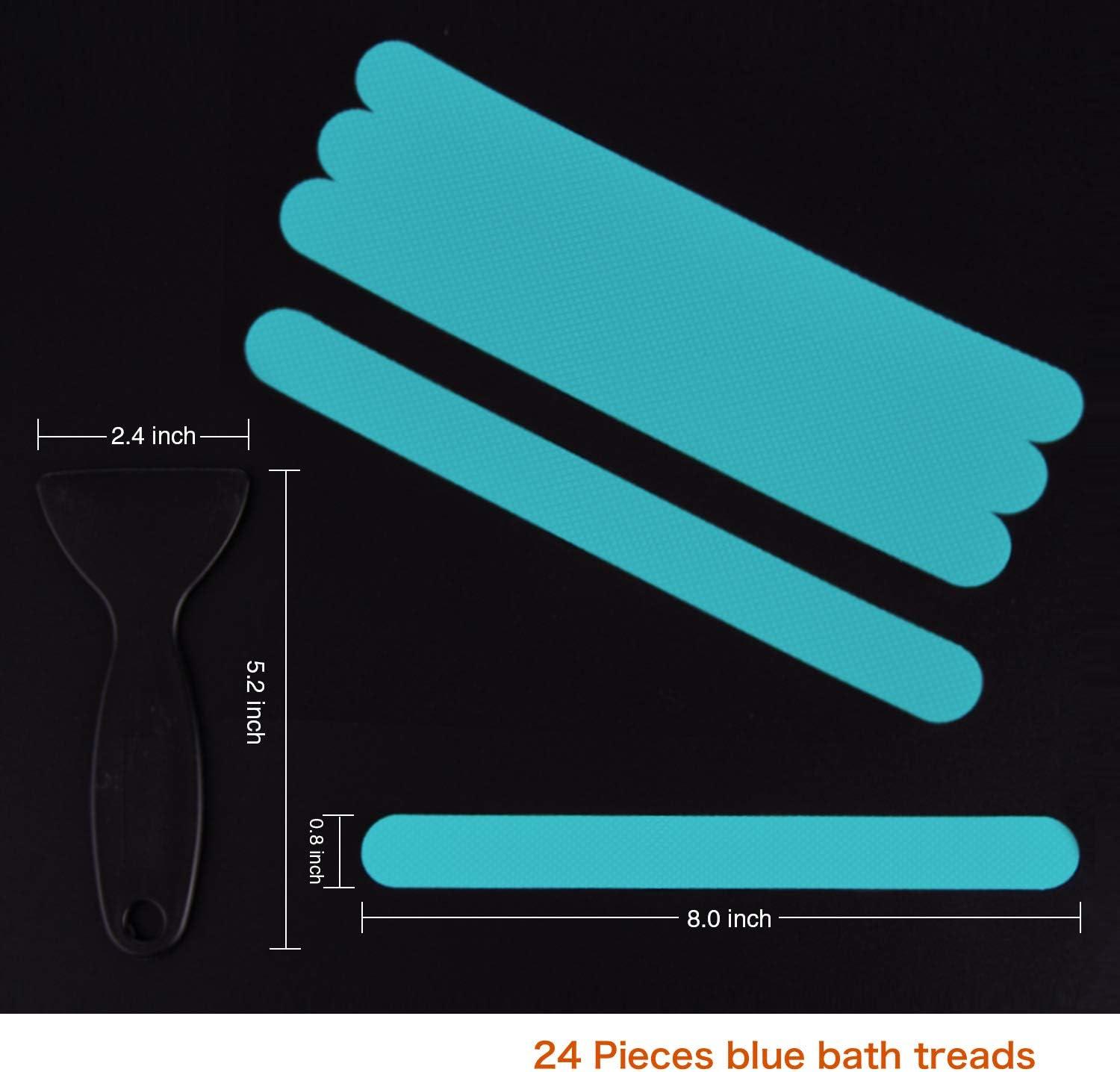 imageAnti Slip Shower Stickers Safety Bathtub Strips Adhesive Decals with Premium Scraper for Bath Tub Shower Stairs Ladders Boats BlueBlue