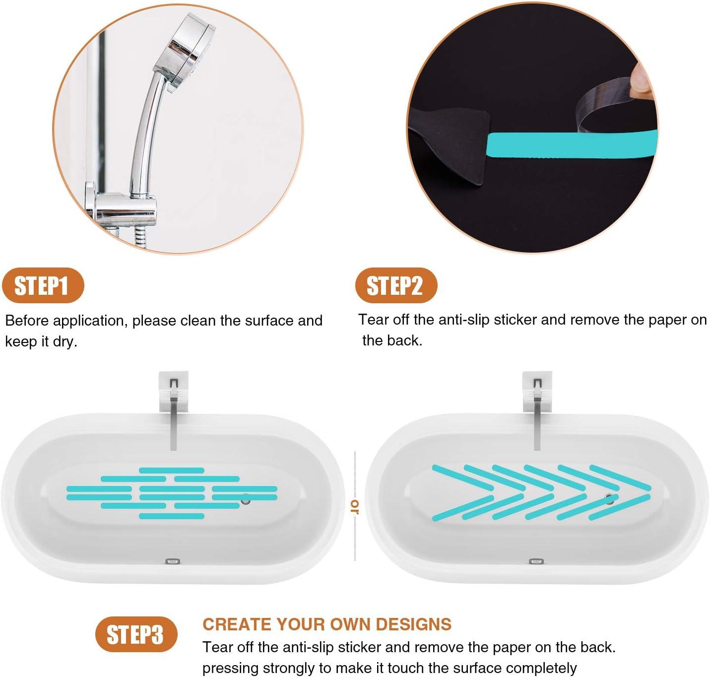 imageAnti Slip Shower Stickers Safety Bathtub Strips Adhesive Decals with Premium Scraper for Bath Tub Shower Stairs Ladders Boats BlueBlue