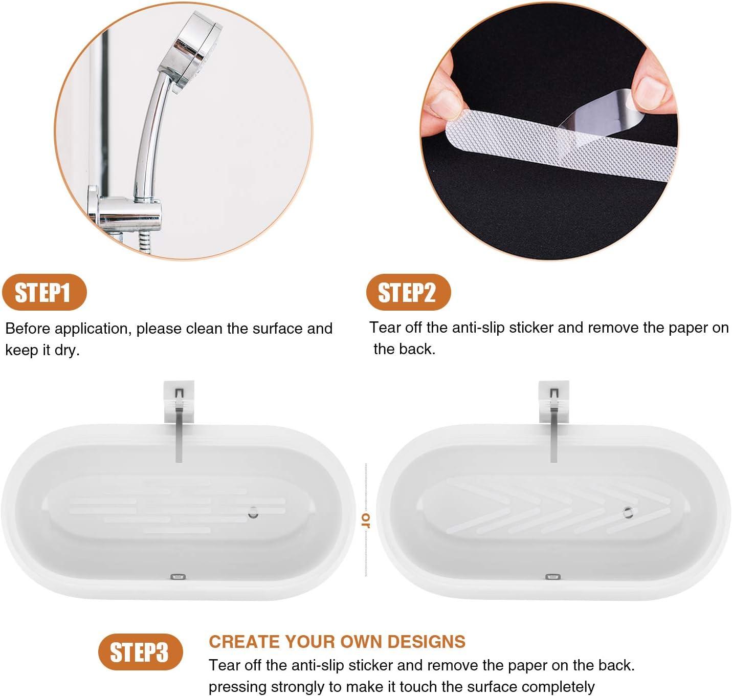 imageAnti Slip Shower Stickers Safety Bathtub Strips Adhesive Decals with Premium Scraper for Bath Tub Shower Stairs Ladders Boats BlueClear