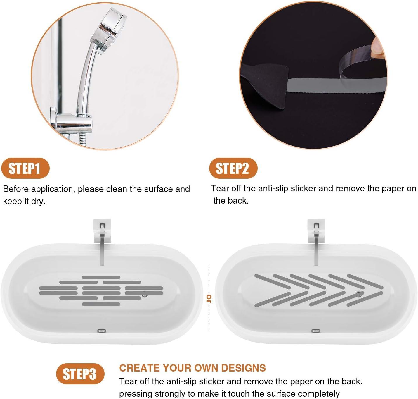 imageAnti Slip Shower Stickers Safety Bathtub Strips Adhesive Decals with Premium Scraper for Bath Tub Shower Stairs Ladders Boats BlueGrey