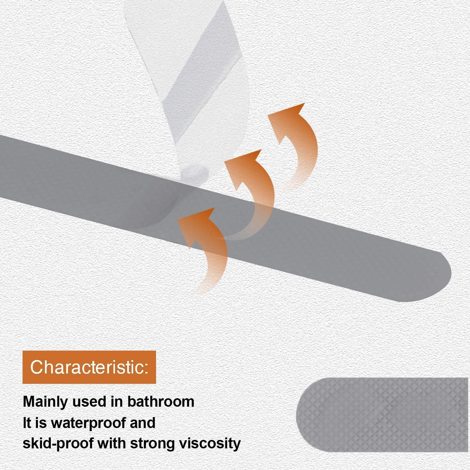 imageAnti Slip Shower Stickers Safety Bathtub Strips Adhesive Decals with Premium Scraper for Bath Tub Shower Stairs Ladders Boats BlueGrey