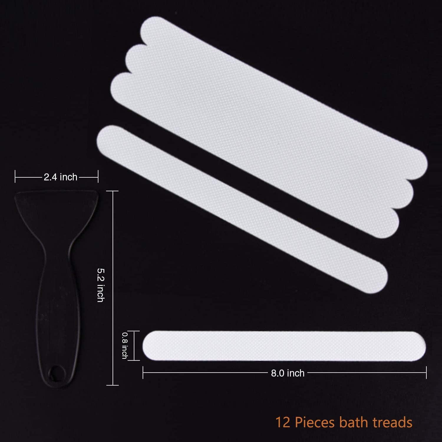 imageAnti Slip Shower Stickers Safety Bathtub Strips Adhesive Decals with Premium Scraper for Bath Tub Shower Stairs Ladders Boats BlueWhite