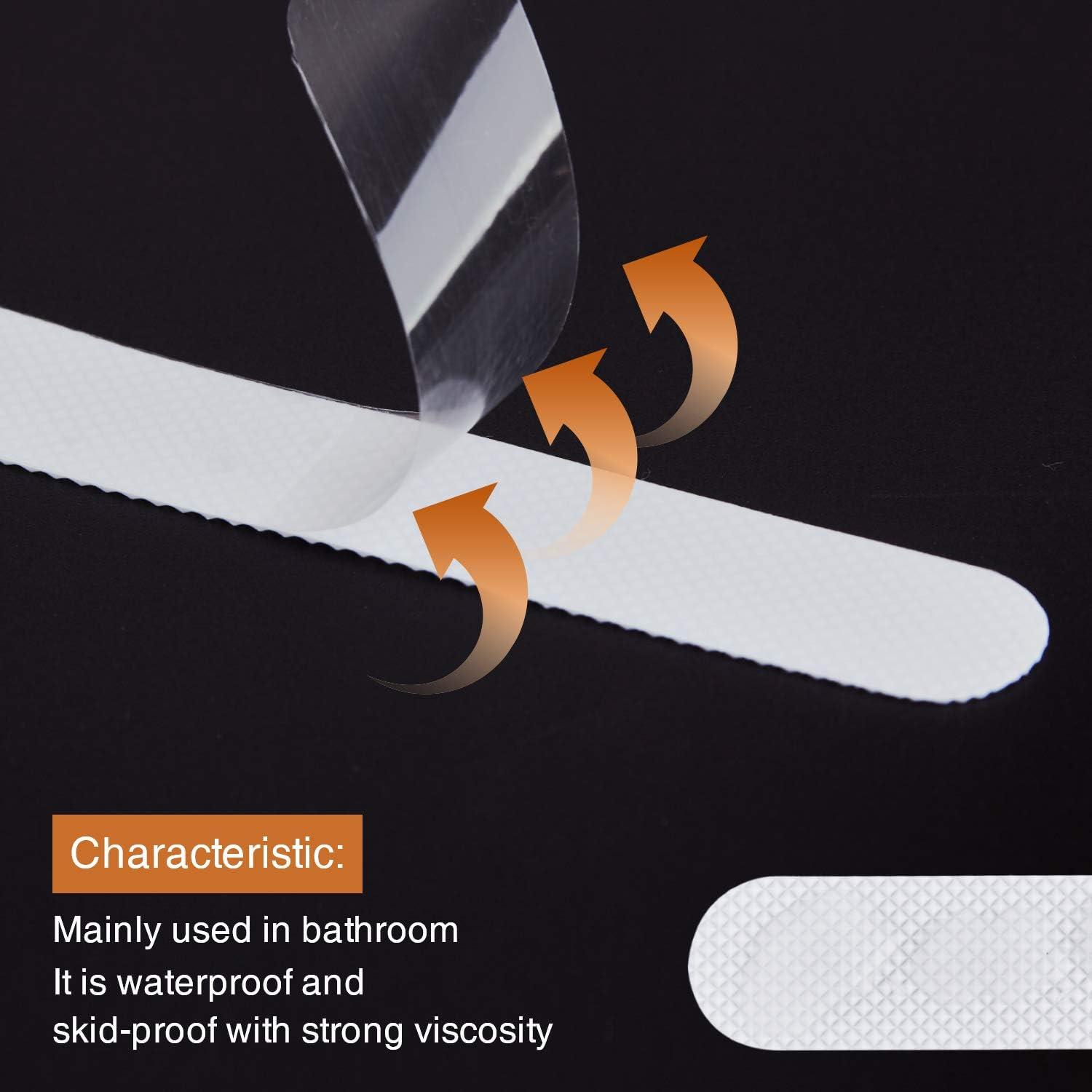 imageAnti Slip Shower Stickers Safety Bathtub Strips Adhesive Decals with Premium Scraper for Bath Tub Shower Stairs Ladders Boats BlueWhite