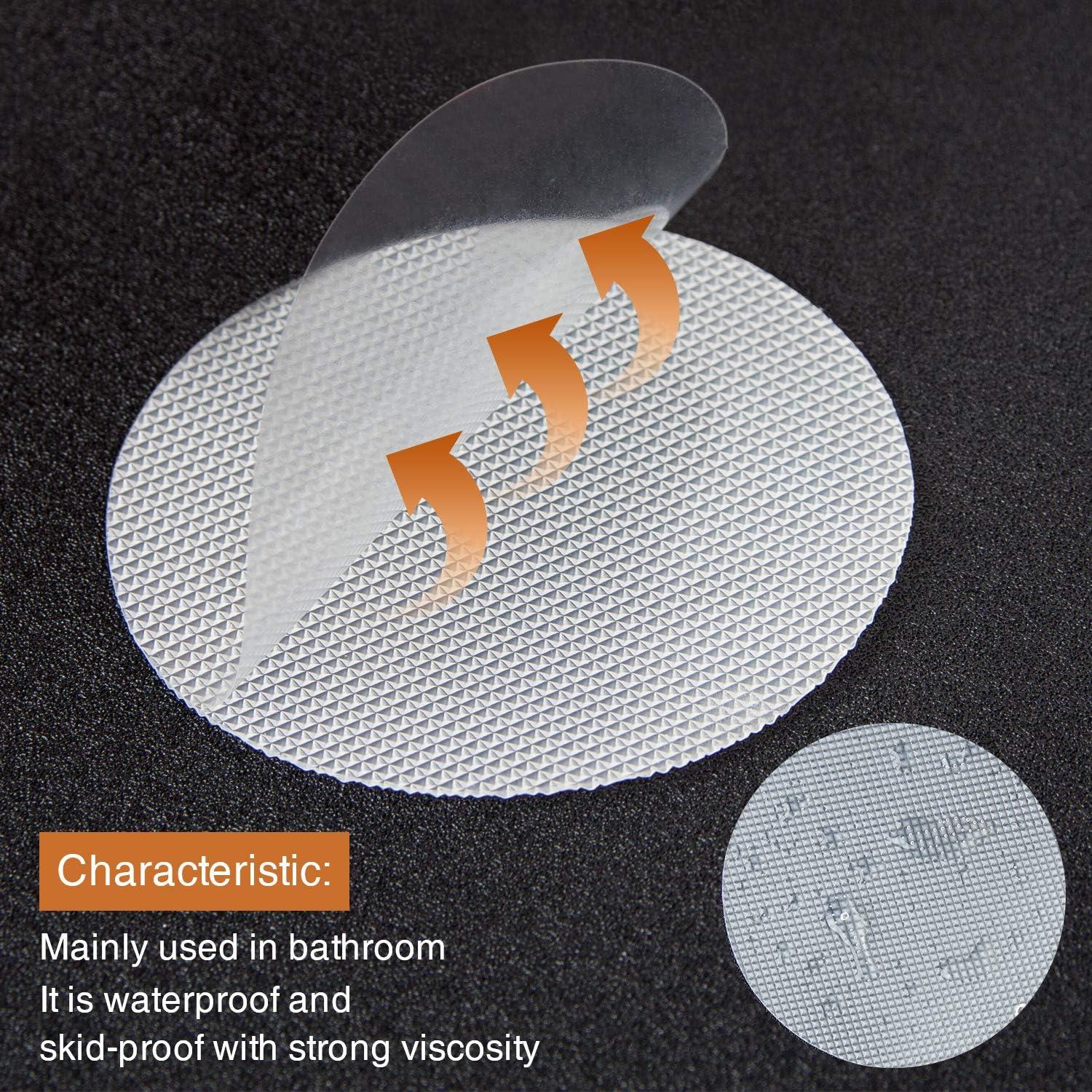 imageBathtub Stickers NonSlip 12PCS Safety Shower Treads Adhesive Appliques with Premium Scraper GreyClear