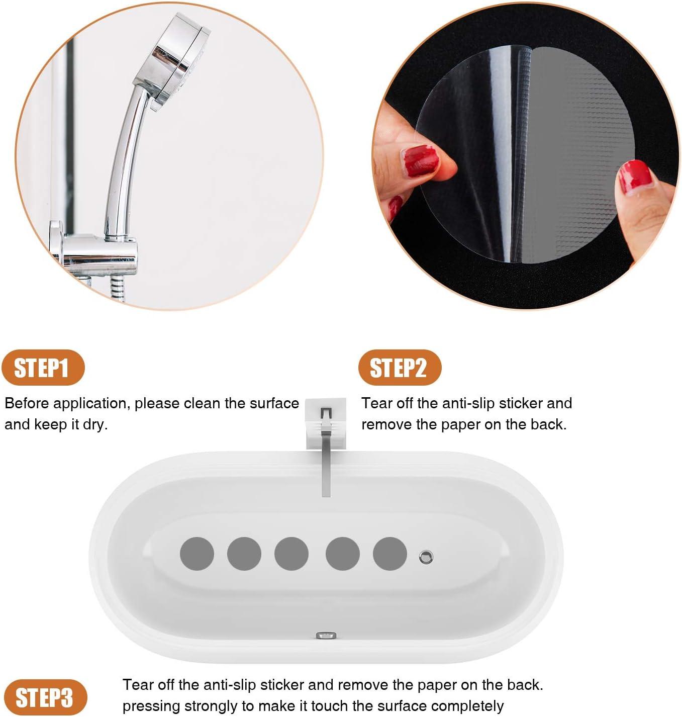 imageBathtub Stickers NonSlip 12PCS Safety Shower Treads Adhesive Appliques with Premium Scraper GreyGrey