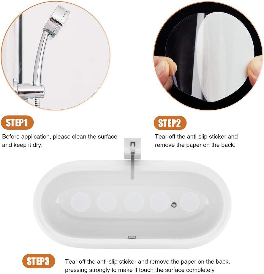 imageBathtub Stickers NonSlip 12PCS Safety Shower Treads Adhesive Appliques with Premium Scraper GreyWhite