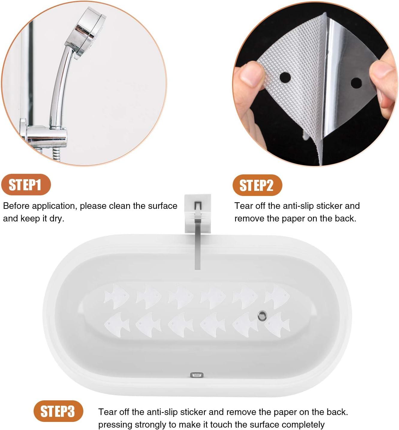 imageBathtub Stickers NonSlip 24 PCS Safety Shower Treads Adhesive Appliques with Premium ScraperClear
