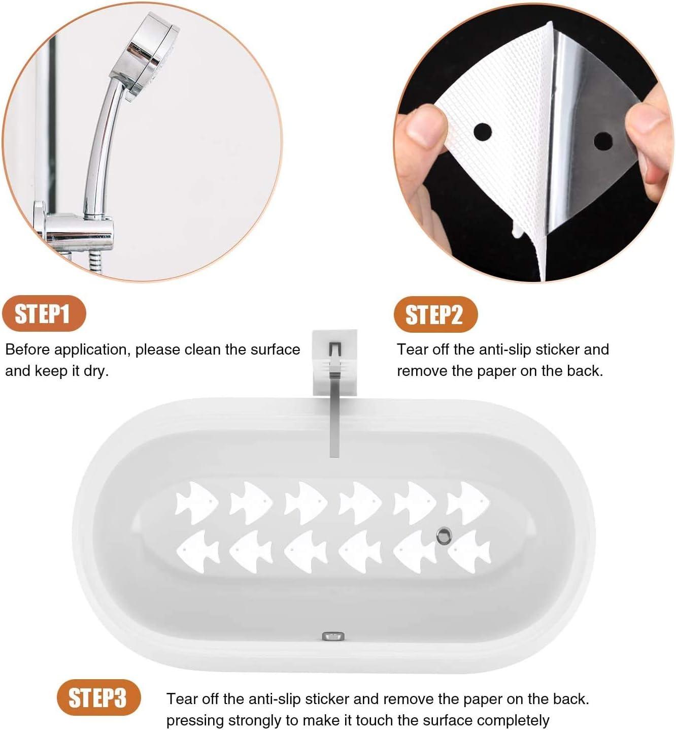 imageBathtub Stickers NonSlip 24 PCS Safety Shower Treads Adhesive Appliques with Premium ScraperWhite