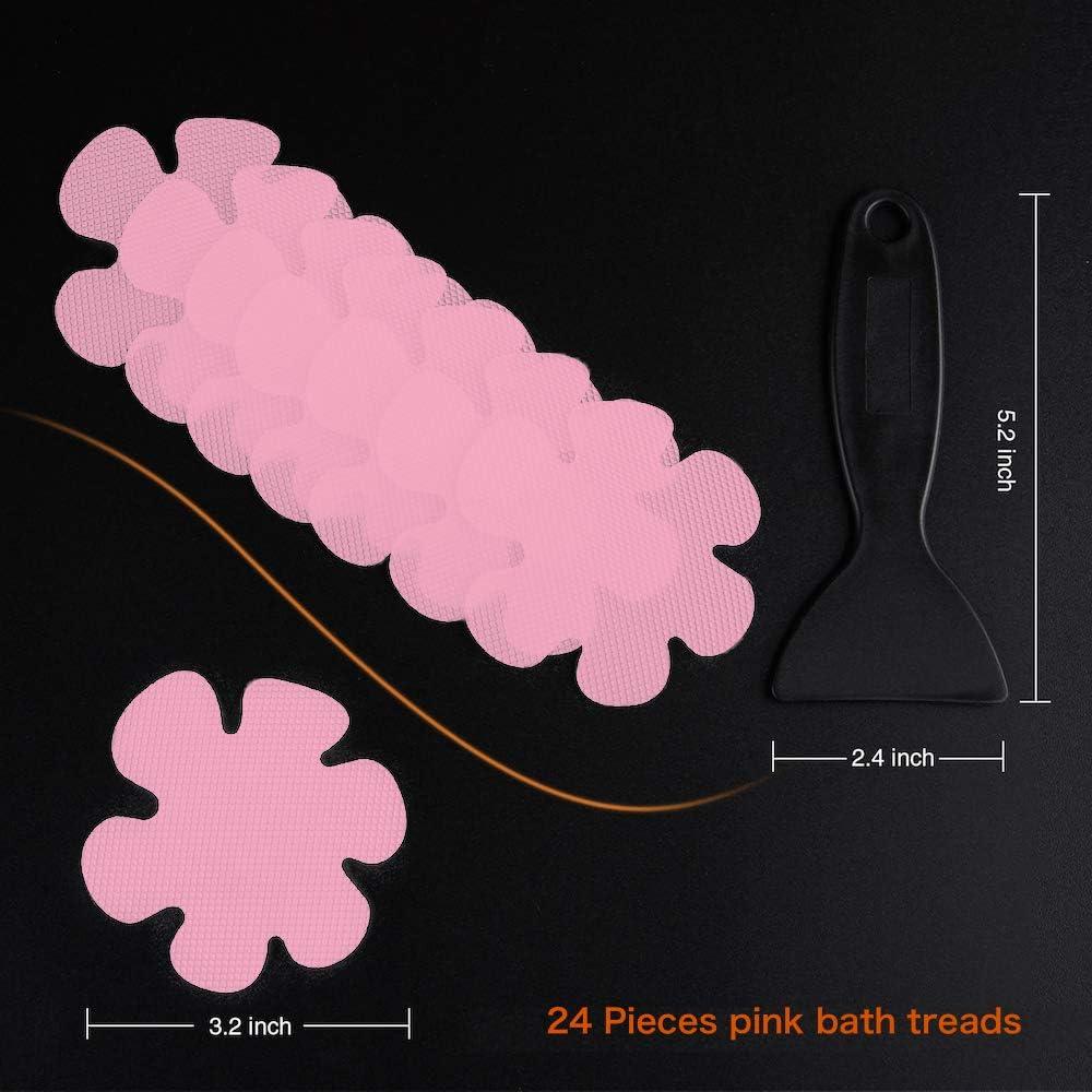 imageBathtub Stickers NonSlip Safety Shower Treads Adhesive Appliques with Premium Scrape Pink