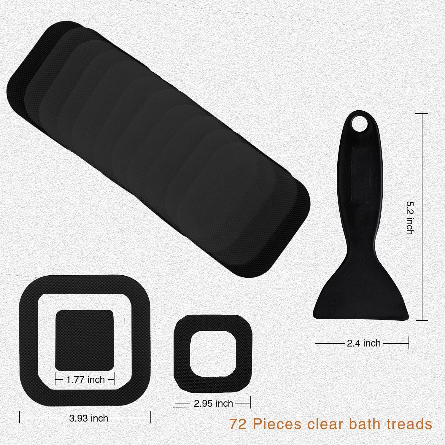 imageNonSlip Bathtub Stickers 36 PCS Safety Bathroom Tubs Showers Treads Adhesive Decals Scraper BlueBlack