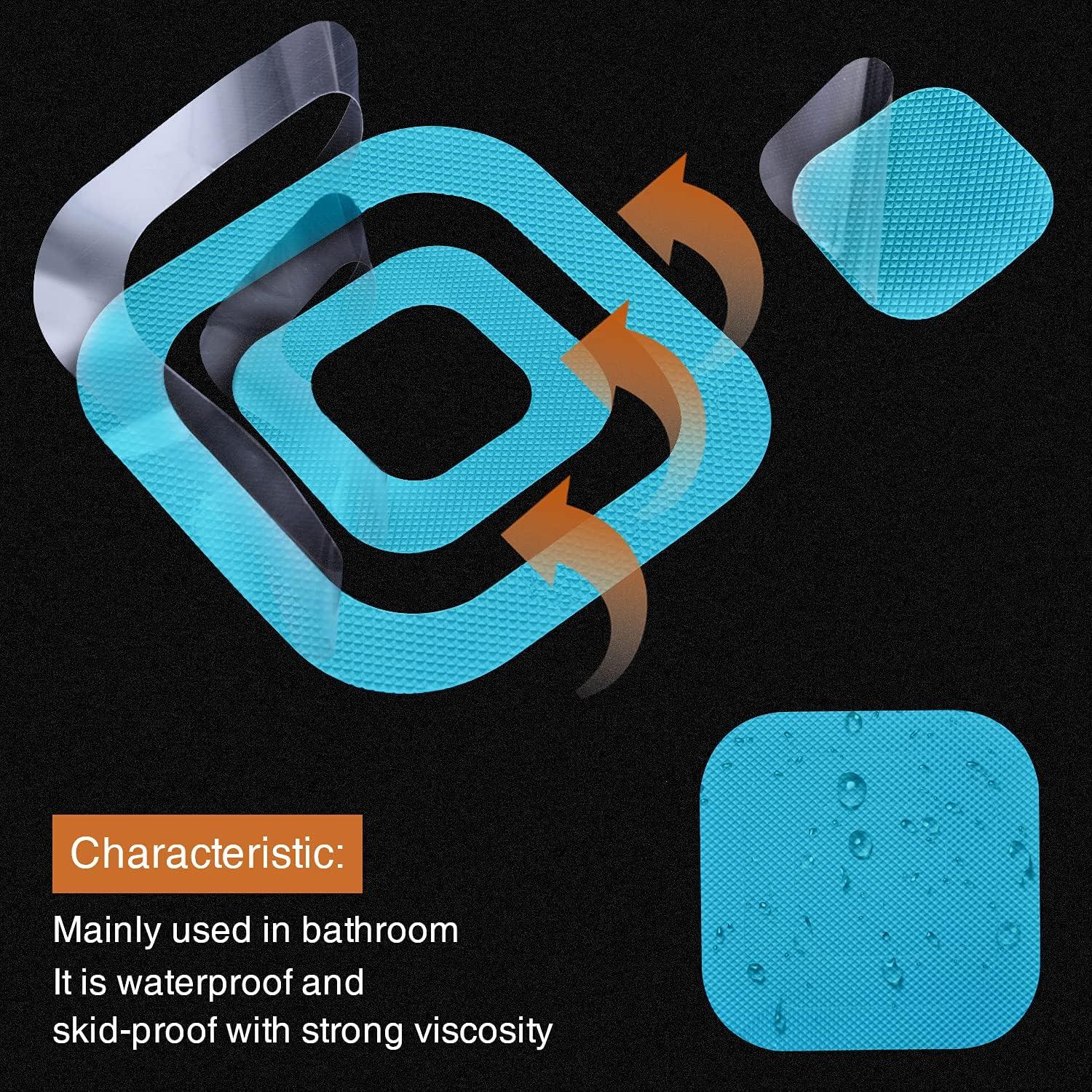 imageNonSlip Bathtub Stickers 36 PCS Safety Bathroom Tubs Showers Treads Adhesive Decals Scraper BlueBlue