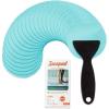 imageBathtub Stickers NonSlip 12PCS Safety Shower Treads Adhesive Appliques with Premium Scraper GreyBlue