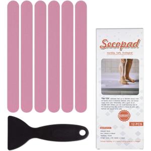imageAnti Slip Shower Stickers Safety Bathtub Strips Adhesive Decals with Premium Scraper for Bath Tub Shower Stairs Ladders Boats BluePink
