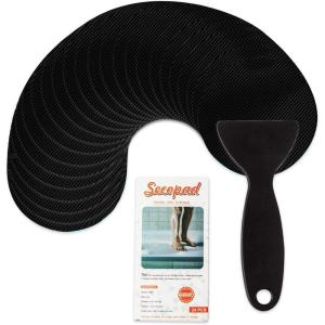 imageBathtub Stickers NonSlip 12PCS Safety Shower Treads Adhesive Appliques with Premium Scraper GreyBlack