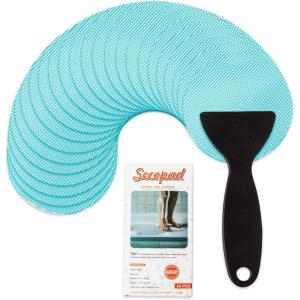 imageBathtub Stickers NonSlip 12PCS Safety Shower Treads Adhesive Appliques with Premium Scraper GreyBlue