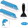 image:imageNon Slip Dolphin Bathtub Stickers 20 PCS Adhesive Kids Anti Slip Decal Treads for Shower and Bath Tub with Premium ScraperDolphin