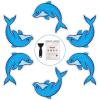 image:imageNon Slip Dolphin Bathtub Stickers 20 PCS Adhesive Kids Anti Slip Decal Treads for Shower and Bath Tub with Premium ScraperDolphin