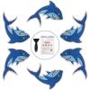 image:imageNon Slip Dolphin Bathtub Stickers 20 PCS Adhesive Kids Anti Slip Decal Treads for Shower and Bath Tub with Premium ScraperShark