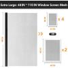 image:imageWindow Screen Door Repair Kit 48 x 177 Screen Door Mesh Replacement Kit Durable Fiberglass Mesh Roll with Tools for Windows Doors Patio and Porch Replacement Black Pack of 2Black